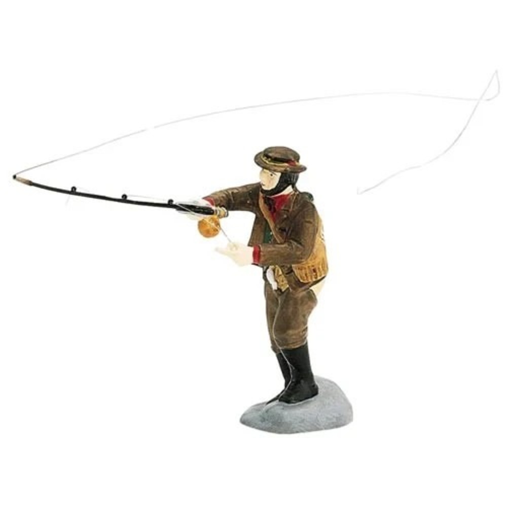 DEPT 56 HERITAGE COLLECTION NEW ENGLAND VILLAGE SERIES FLY CASTING IN THE BROOK